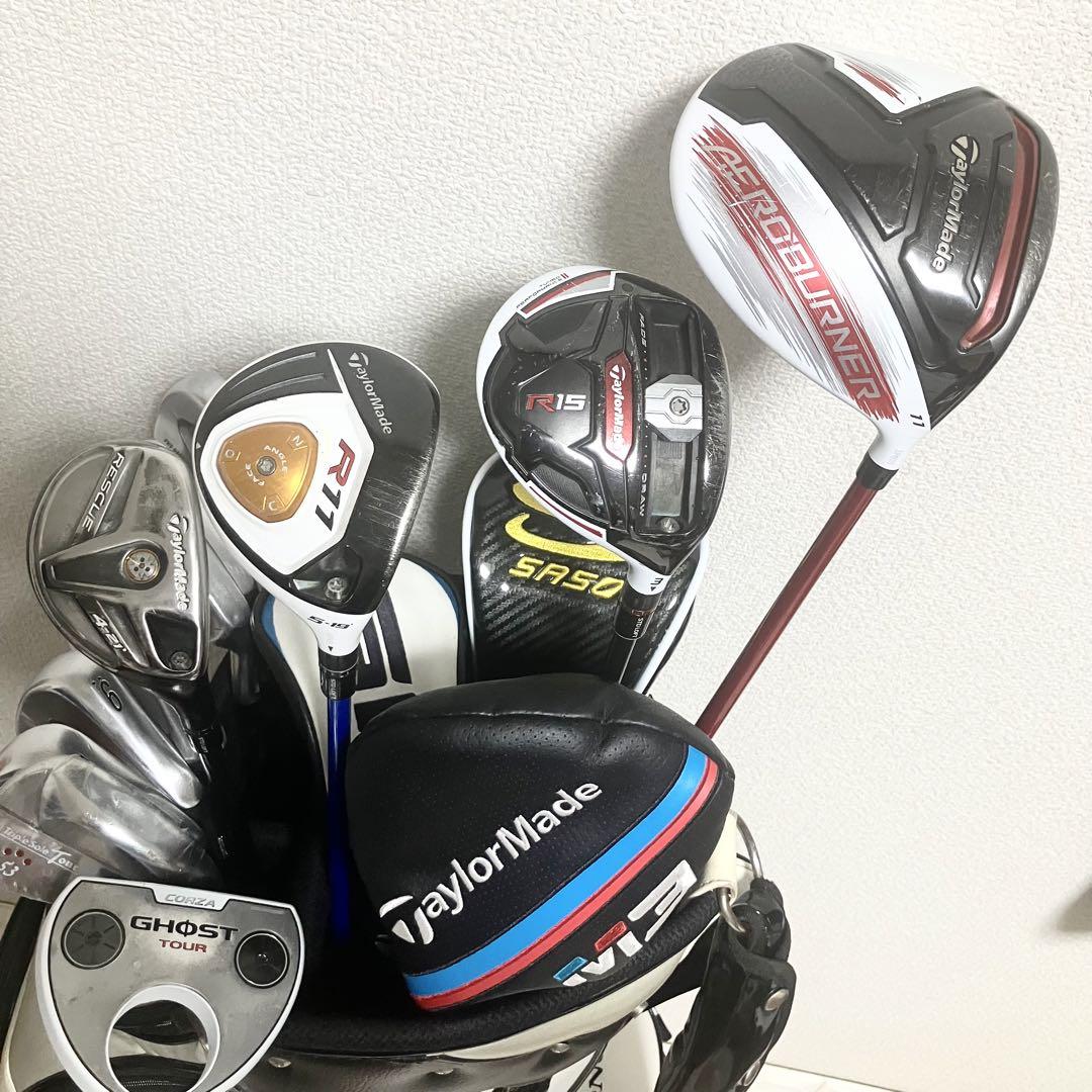 グリップ全て新品/TaylorMadeテーラーメイド他ゴルフフルセット バック付