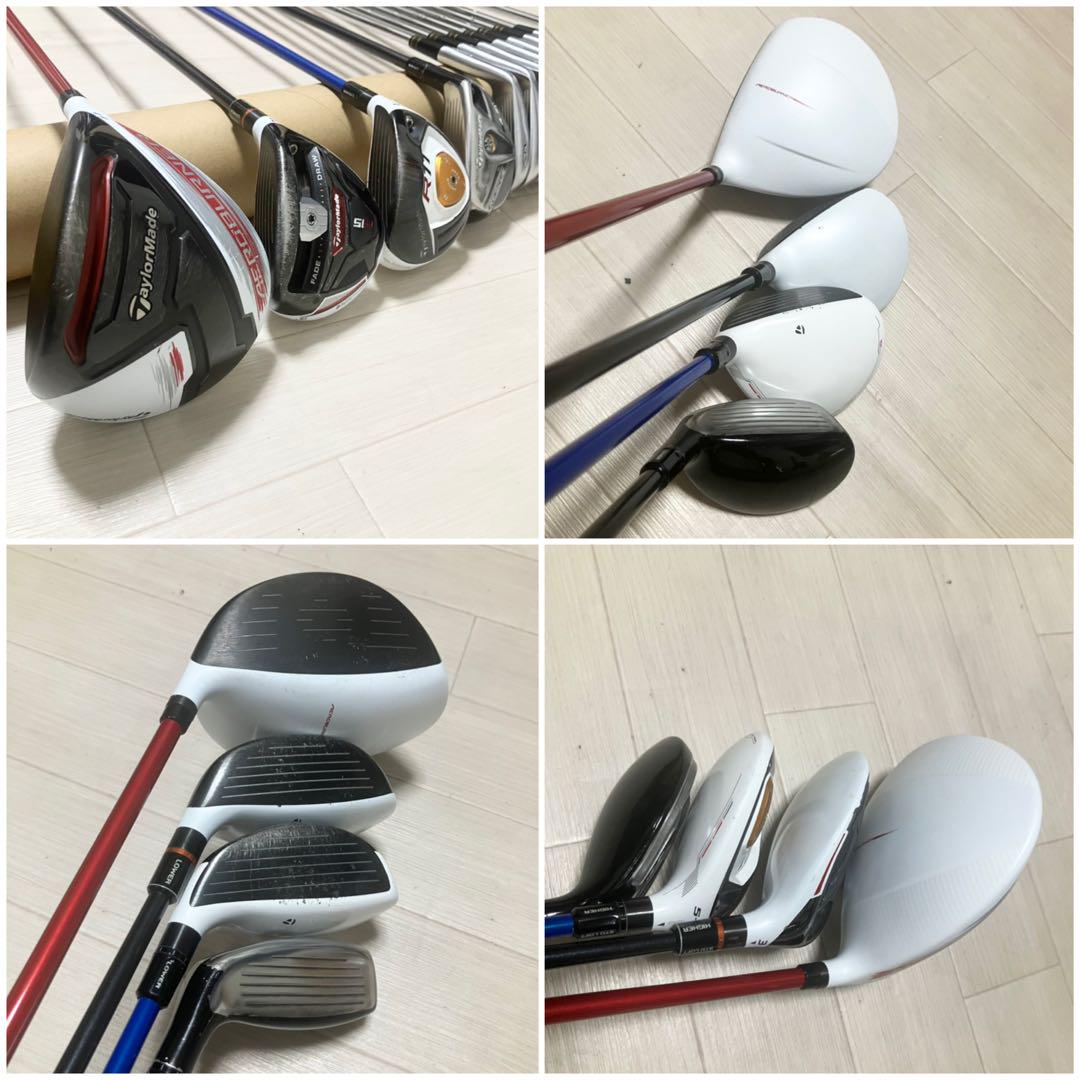 グリップ全て新品/TaylorMadeテーラーメイド他ゴルフフルセット バック付