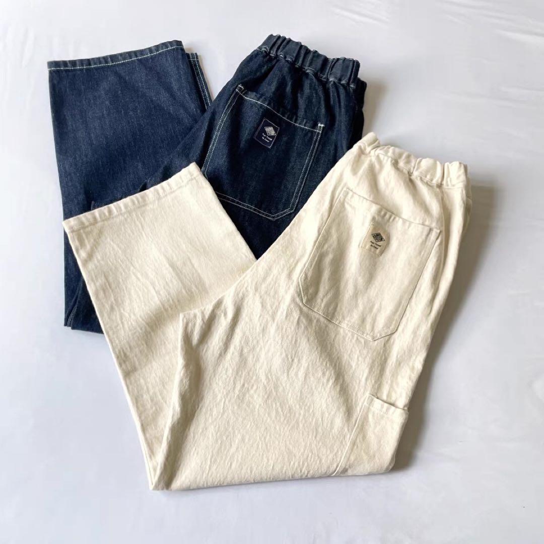 ダントン Danton ベージュ ワイドパンツ ゴムウエスト