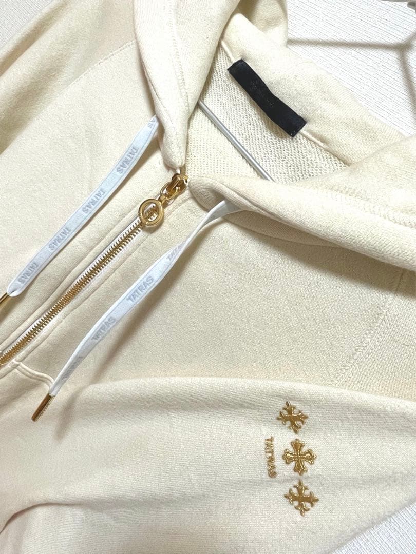 お試し価格!】TATRAS タトラス パーカー ロゴ ホワイト ジップアップ