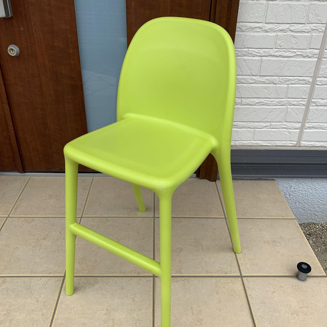 【美品】IKEA URBAN イケア　ウルバン　子供用チェア　ライムグリーン