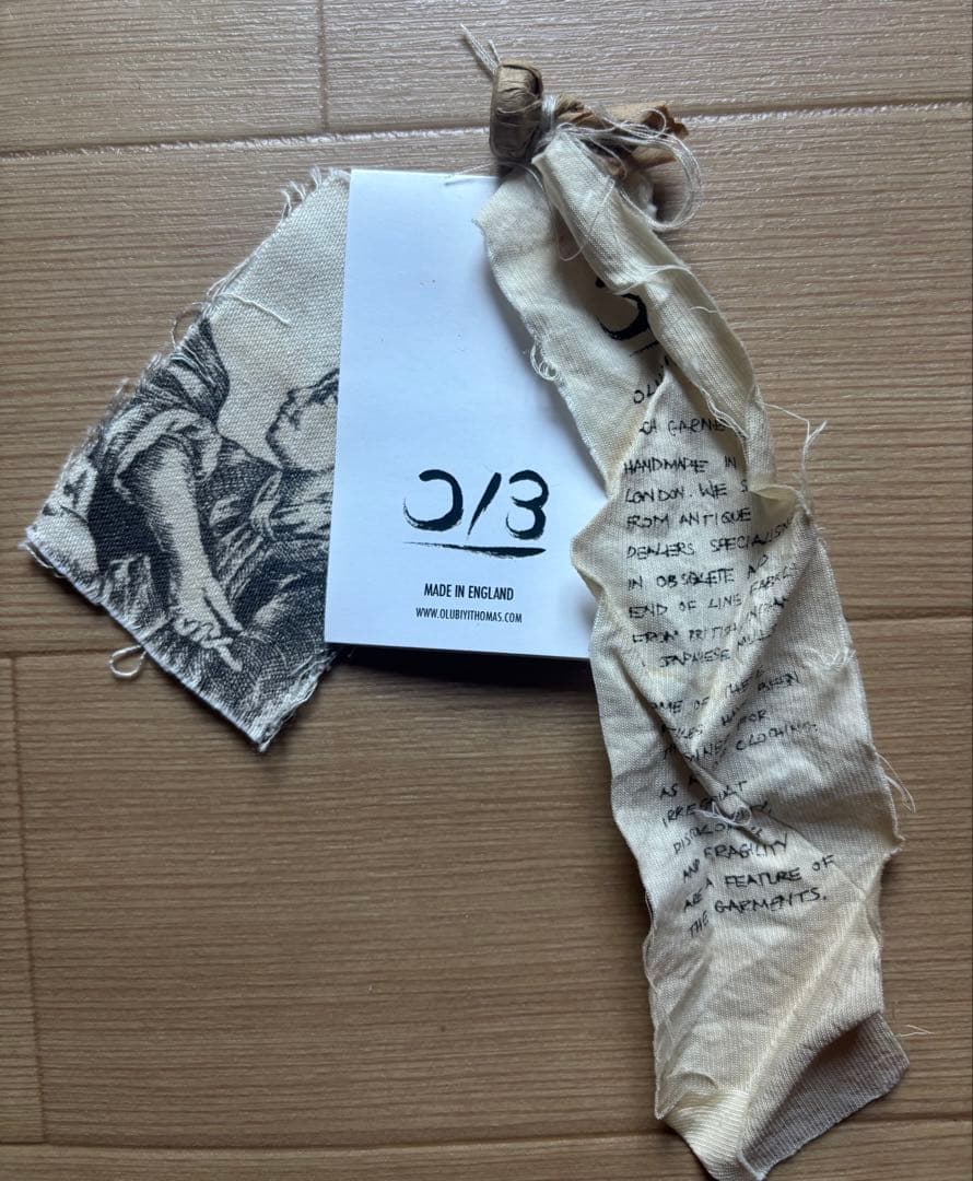 olubiyi thomas アンティーク生地ノーカラーシャツ