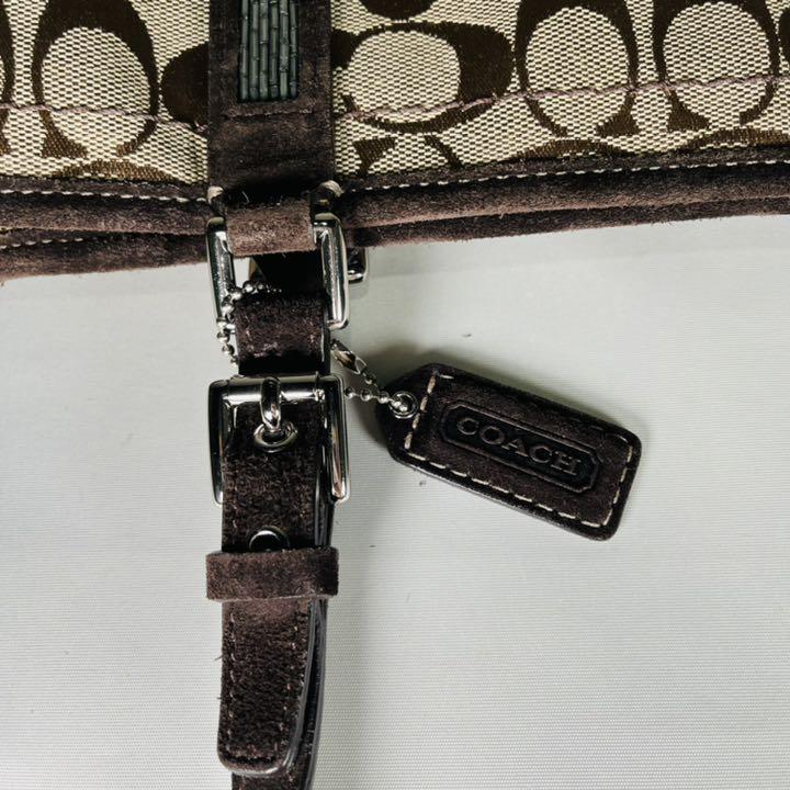 ックなど 美品 シグネチャー ブラウン 定番 人気 iCg5z-m19735061061 COACH コーチ トートバッグ らくらくメ