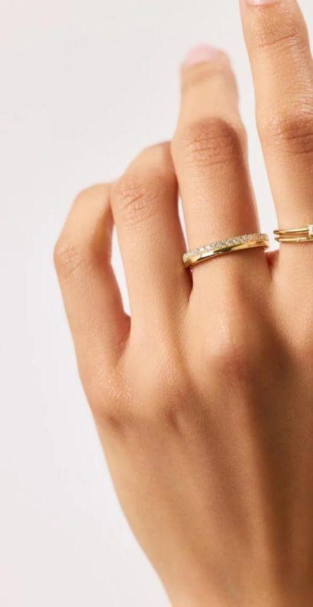 目玉焼き★analuisa CELINE DOUBLE Gold Ring
