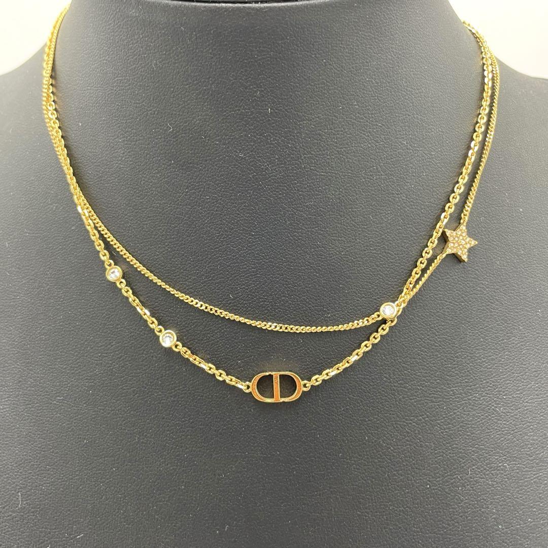 美品】Christian Dior CD プチ petit ダブル ネックレス - メルカリ
