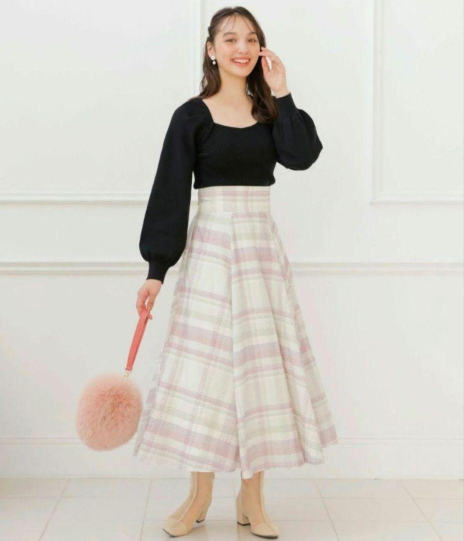 未使用　ウィルセレクション　シアーチェックスカート　Мサイズ