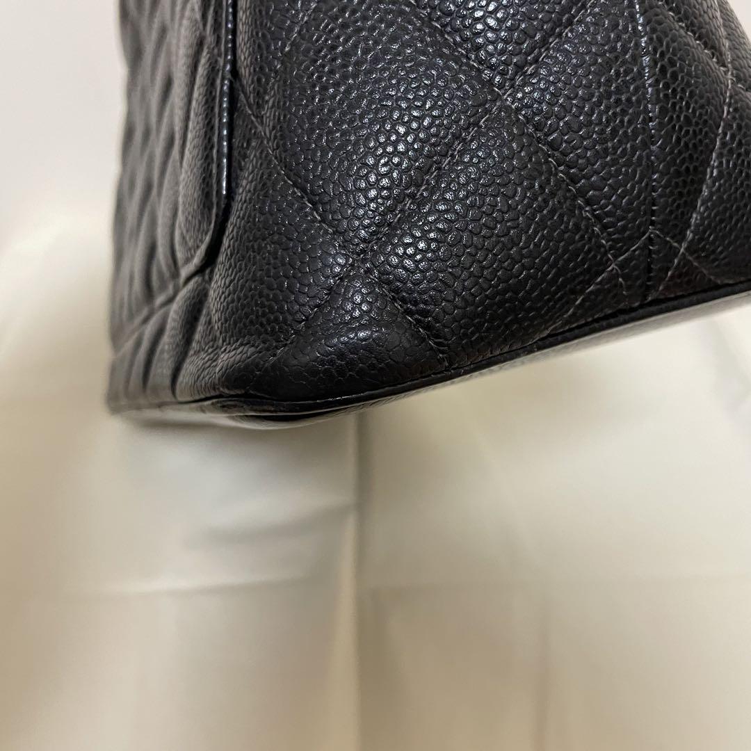 シャネル 復刻トート バッグ ブラック キャビアスキン ゴールド金具