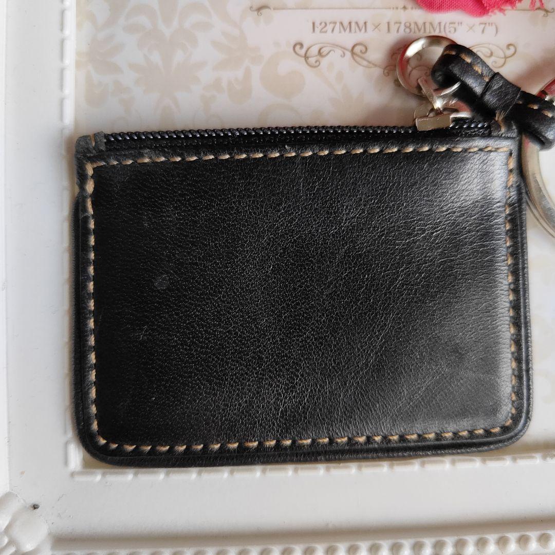 COACH　コーチ　 ブラック　レザー コインケース　キーホルダー　レア COACH コーチ ブラック レザー コインケース キーホルダー レア