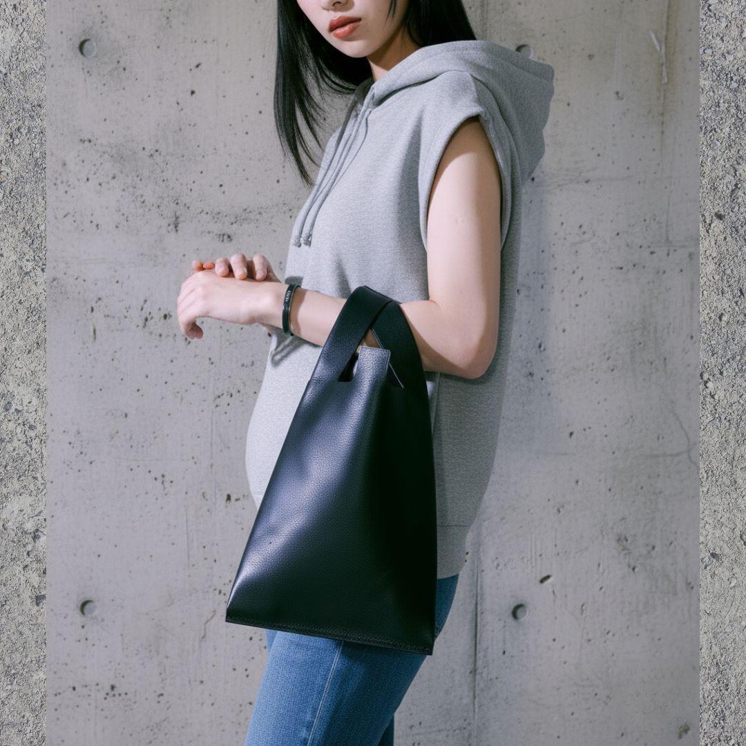 本革レザー レジ袋デザイン トートバッグ