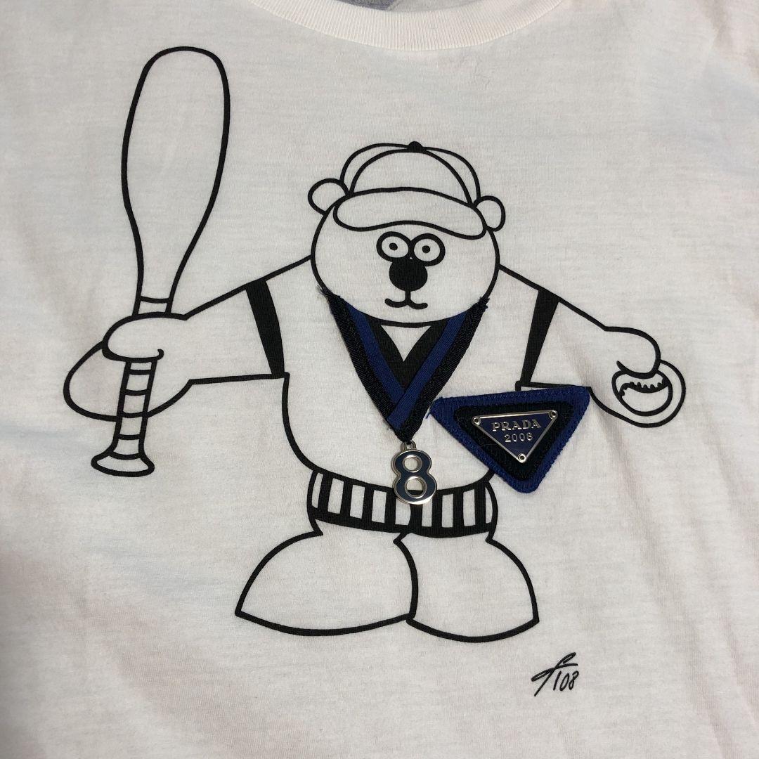 正規品低価∻ 希少 Tシャツ プレート ベースボールベア biM8B-m19751843041 PRADA 北京オリンピック2008 お買い得限定SALE