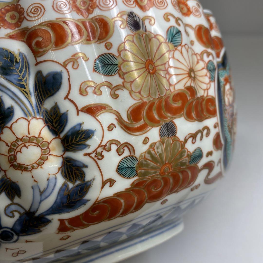 専用　古伊万里　菊割大鉢　木箱付　幅約25㎝　東Y6-0906②タサオ