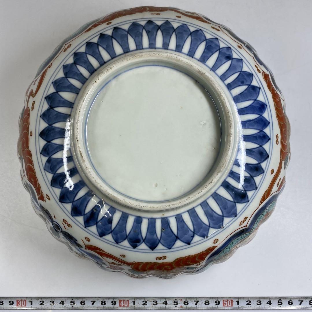 専用　古伊万里　菊割大鉢　木箱付　幅約25㎝　東Y6-0906②タサオ