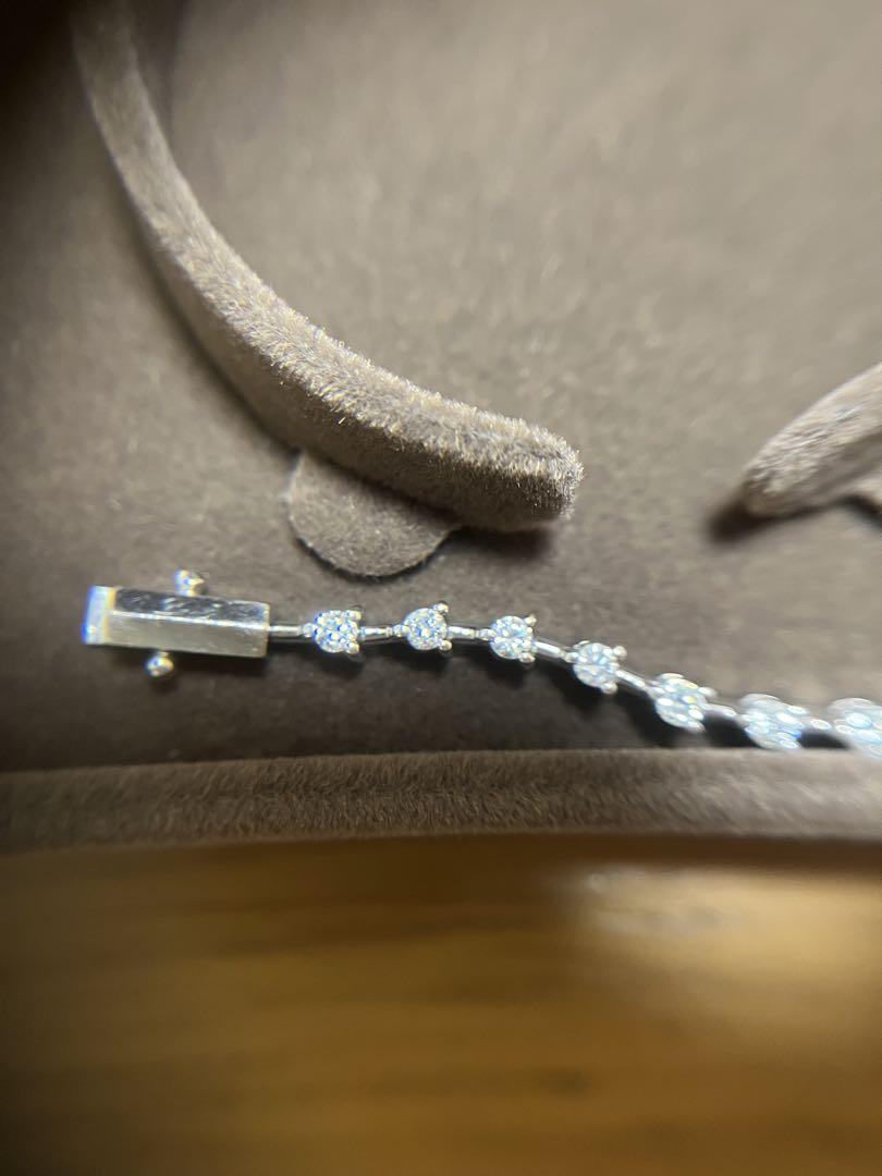 【美品】K18WG ダイヤモンド 2.00ct テニスブレスレット／BOX付き