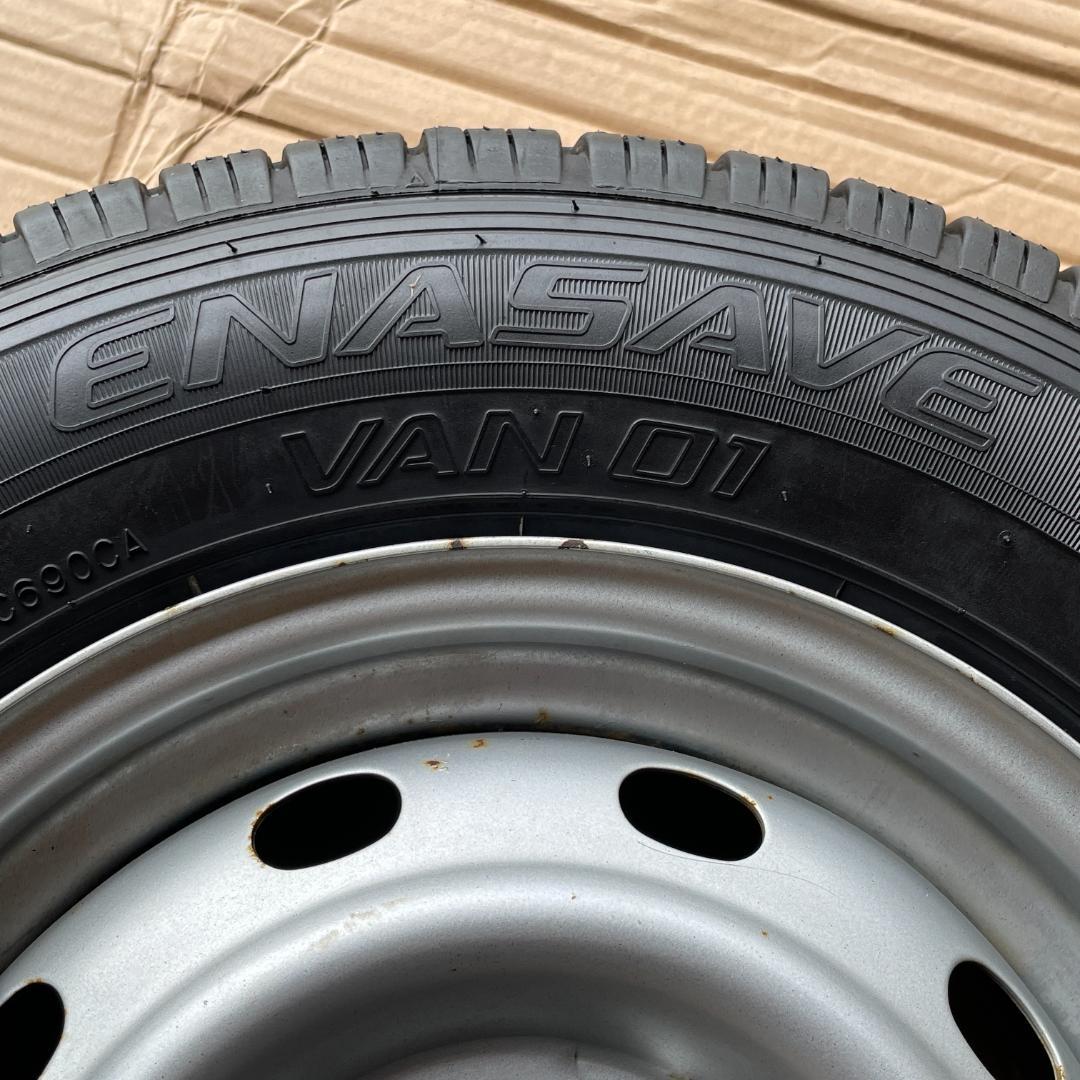 タケ 145R12 6PR ダンロップ 新品サマータイヤ 中古ホイール2本