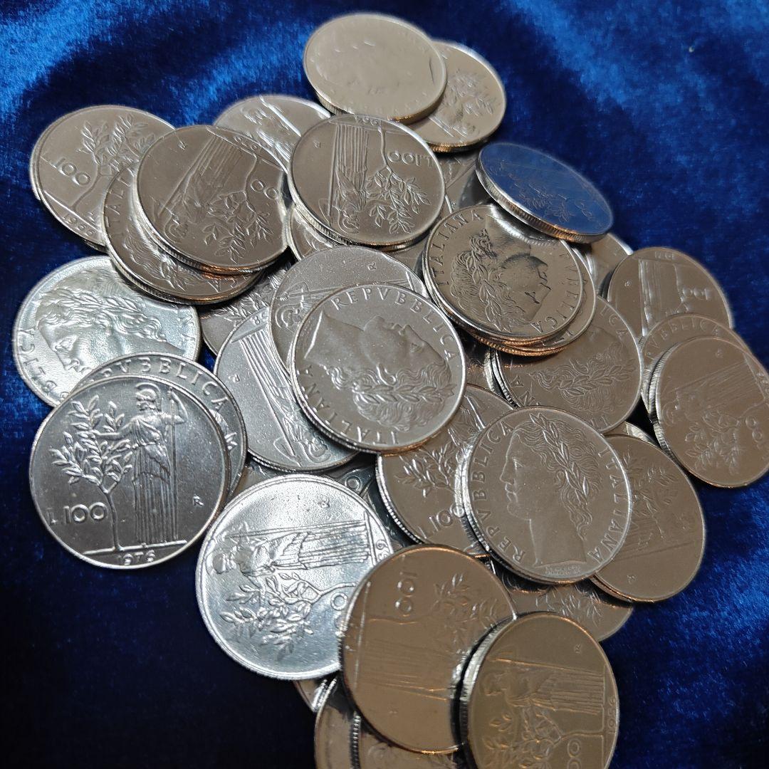 イタリアリラ　100リラ硬貨　まとめ300枚　リクエスト品専用品 イタリアリラ 100リラ硬貨 まとめ46枚 美品 - メルカリ
