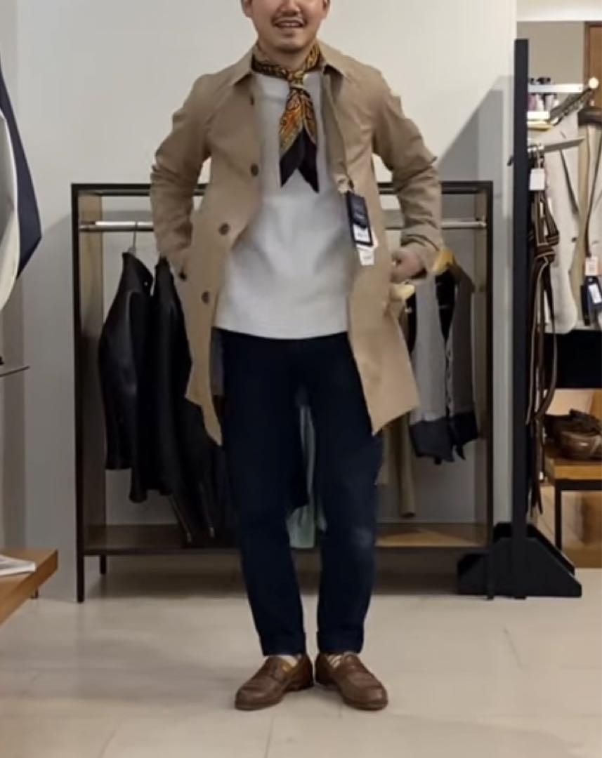 試着のみ　ヘルノ　HERNO 防水ストレッチステンカラーコート　ライトグレー