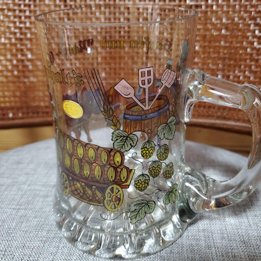 レトロ ガラス ビールジョッキ