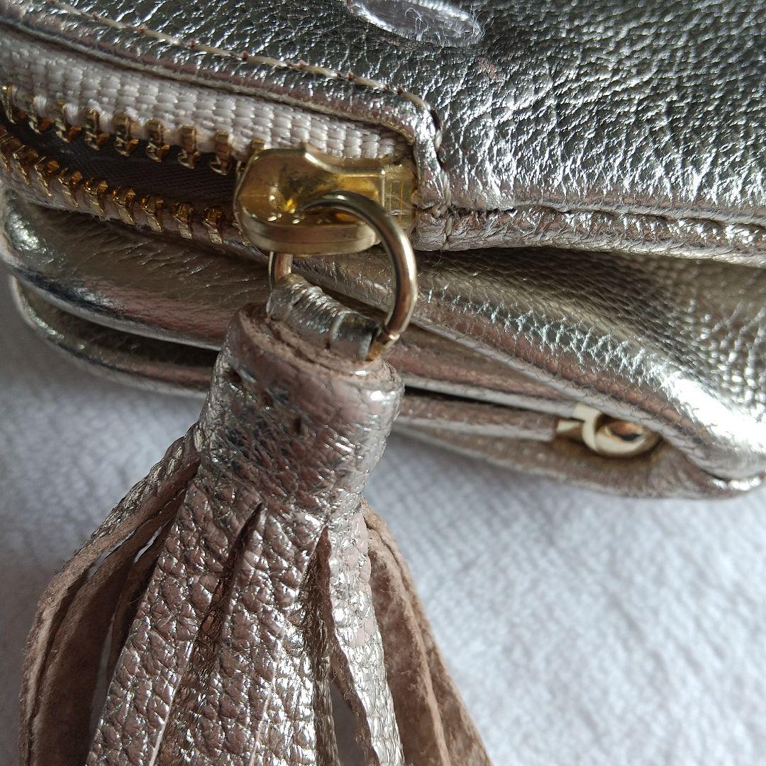 ペルケ perche がま口2つ折り財布 ゴールドドット ミニ財布 本革財布