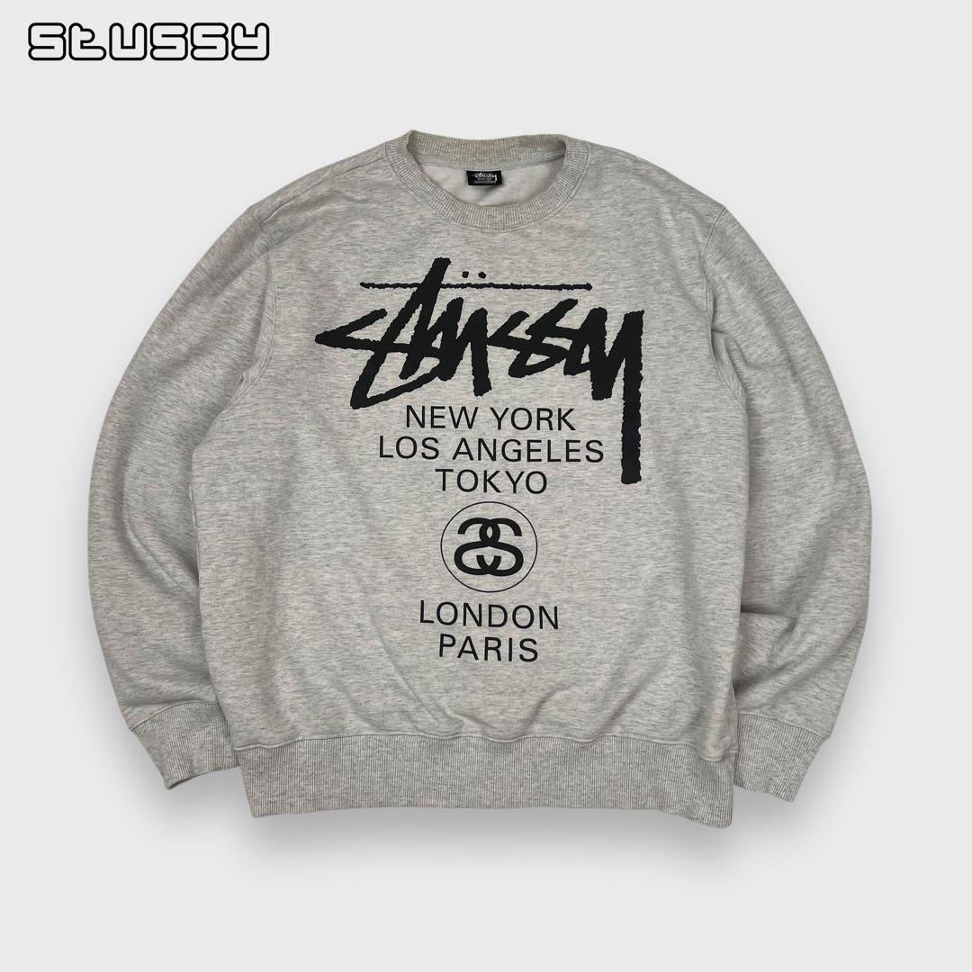 stussy ステューシー スウェット トレーナー グレー ワールドツアー stussy ステューシー スウェット トレーナー グレー ワールドツアー