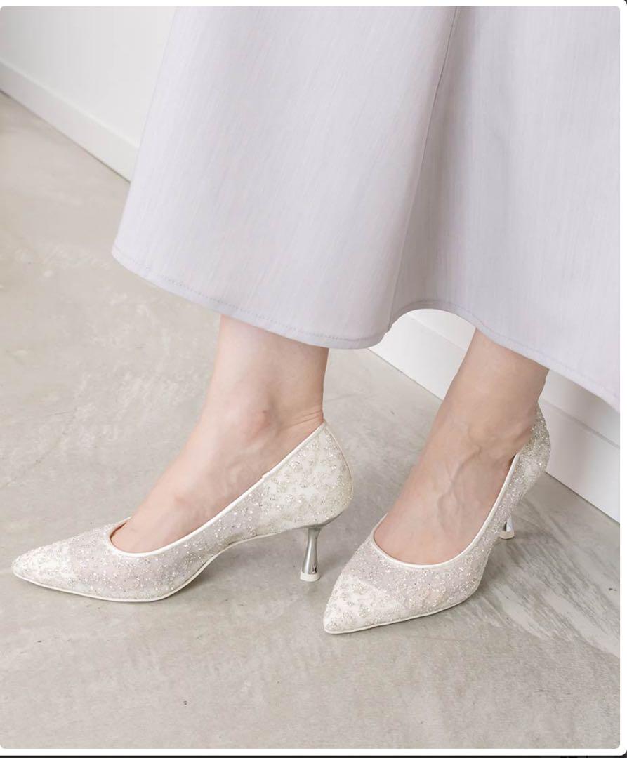 【美品・ぼぼ新品】RANDA グリッターチュールパンプス