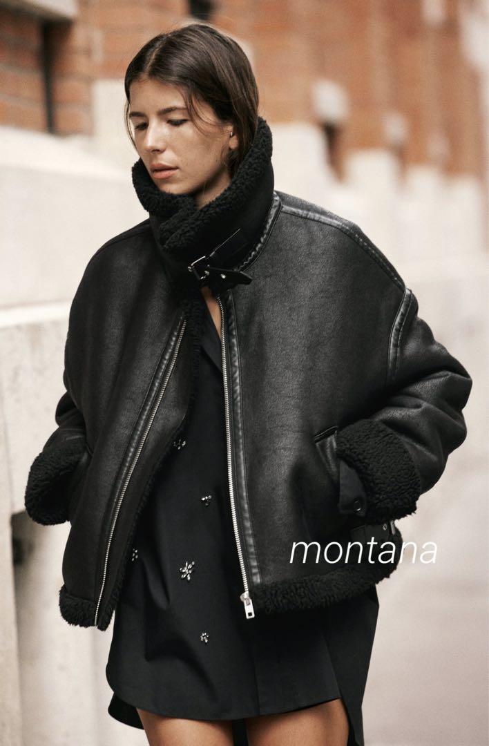 新品 2023aw ZARA ダブルフェイス ライダースジャケット ボア XS 新品 2023aw ZARA ダブルフェイス ライダースジャケット ボア XS