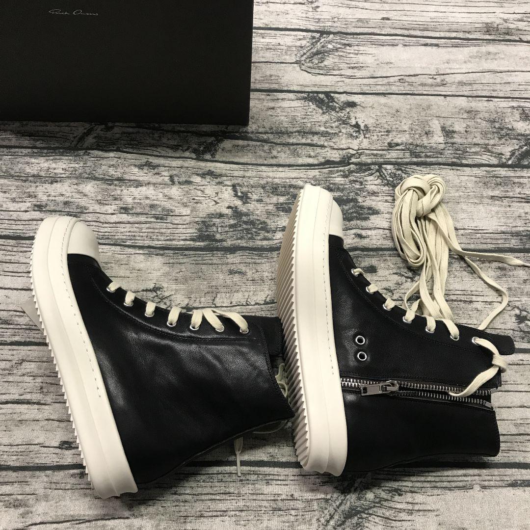 RICK OWENS ラモーンズ ハイカット レザースニーカー RICK OWENS ラモーンズ ハイカット レザー スニーカー 美品