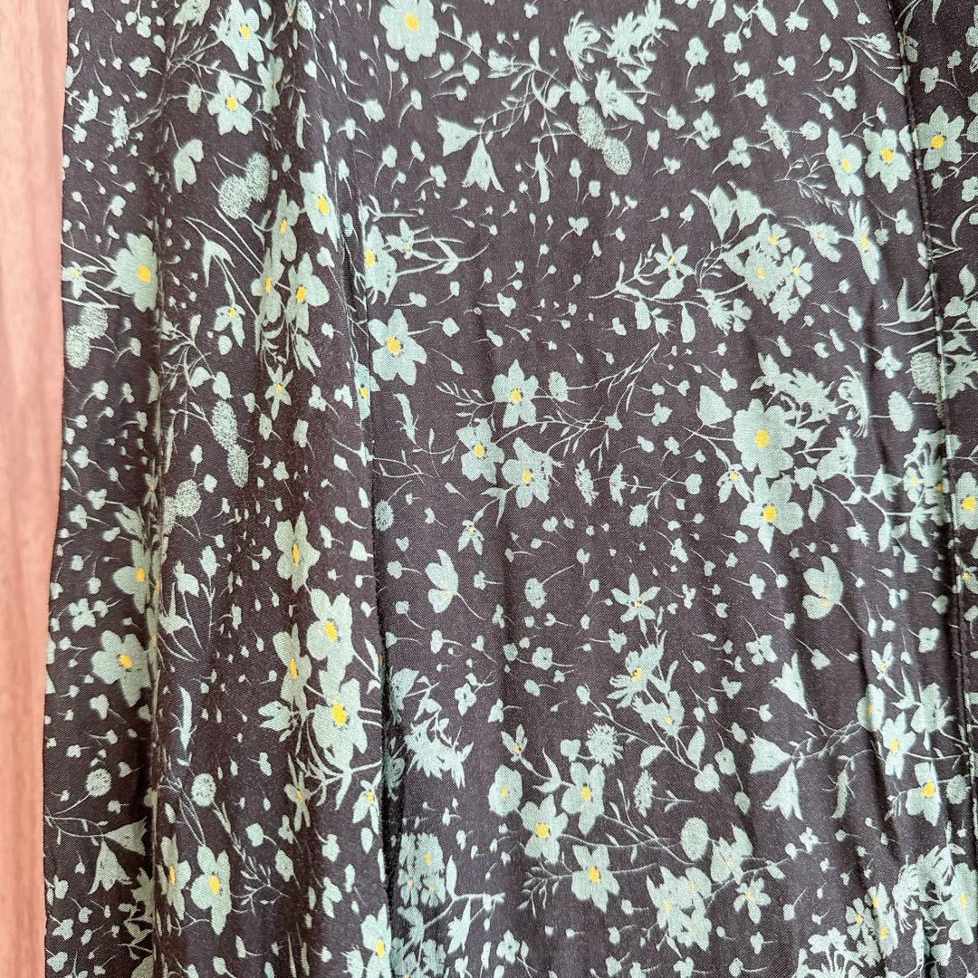 ZARA フラワープリントティアードロングワンピース 小花柄