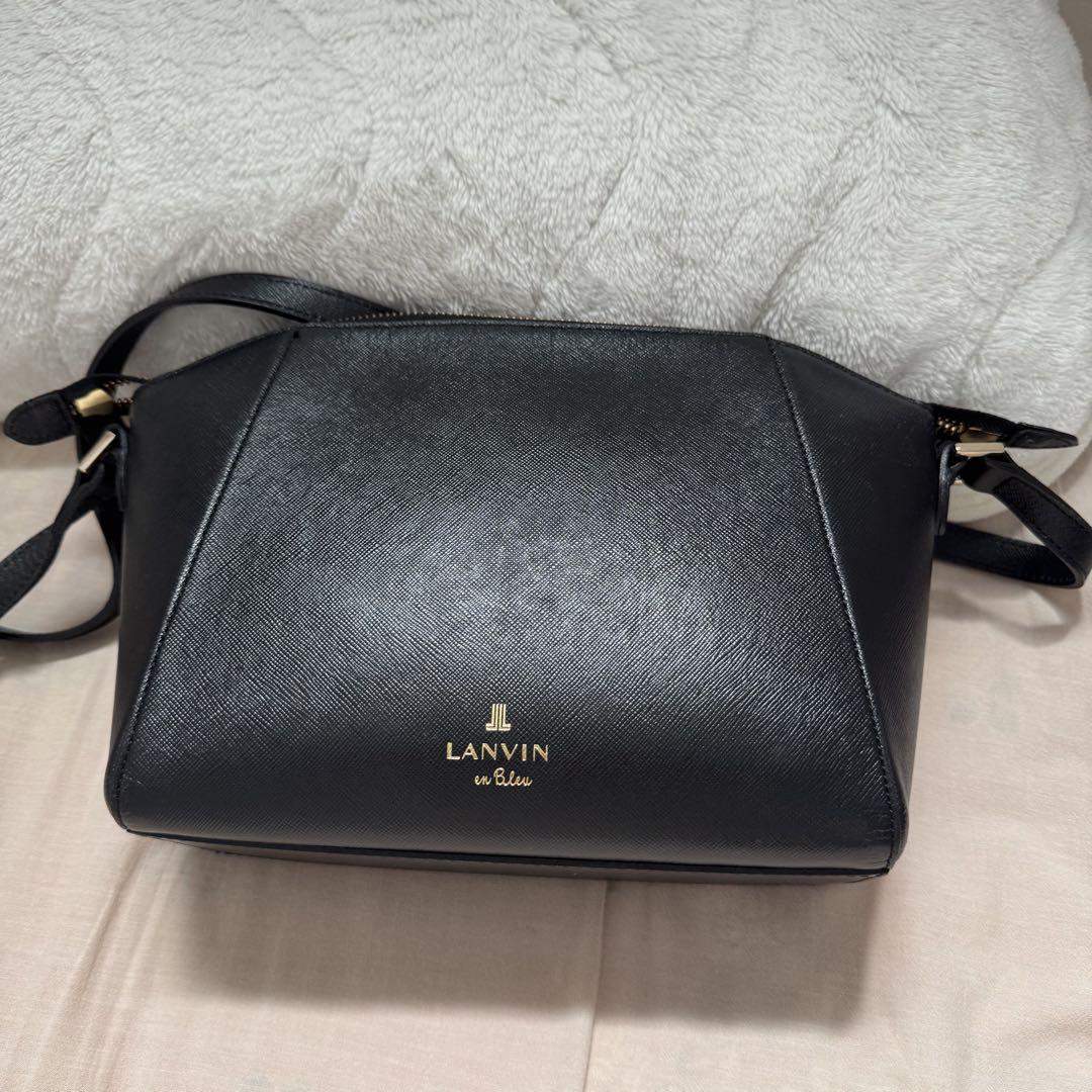 【美品】LANVIN en Bleu リュクサンブール ショルダーバッグ 黒