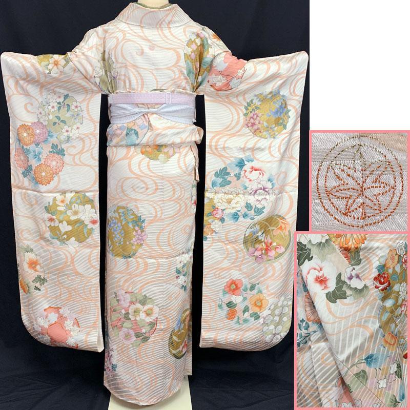 507z10☆セミアンティーク振袖 一つ紋 小柄な方にも☆美品 成人式 結婚式 507z10☆セミアンティーク振袖 一つ紋 小柄な方にも☆美品 成人式 結婚式