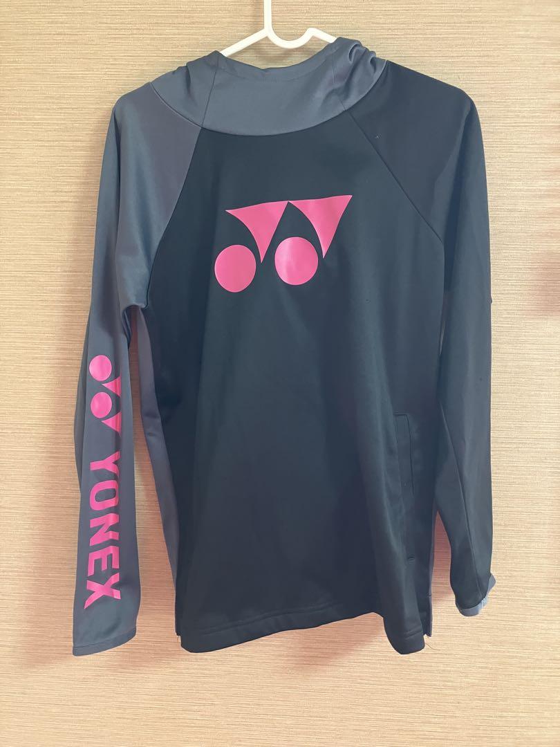 YONEX フード付きジャージ SS 黒/グレー/ピンク