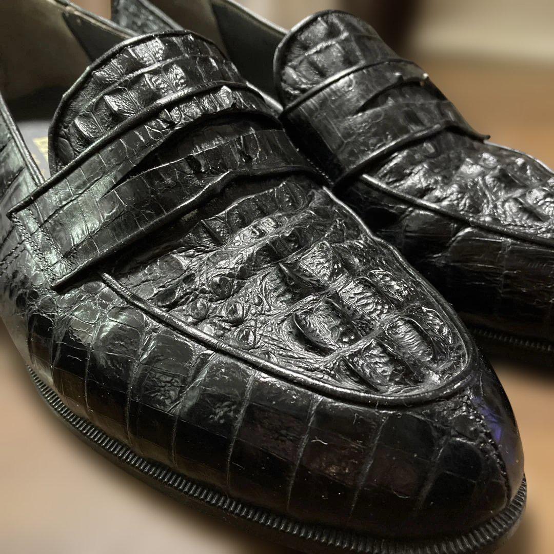 Bally Ostrich crocodile コインローファー　メンズ