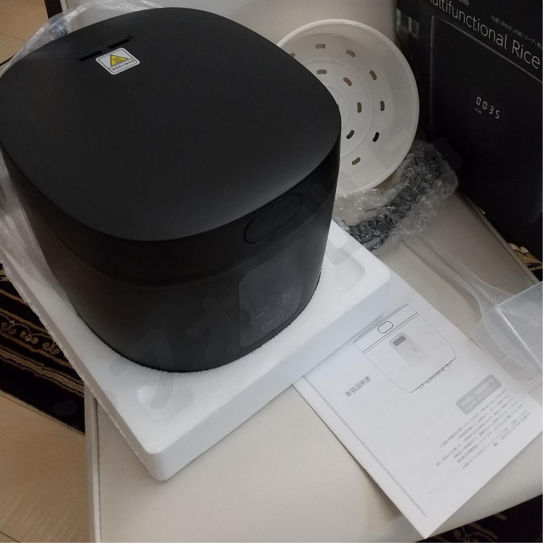 【多機能でこの価格♪】炊飯器 新品 4合 早炊き 保温 しゃもじ 計量カップ 黒