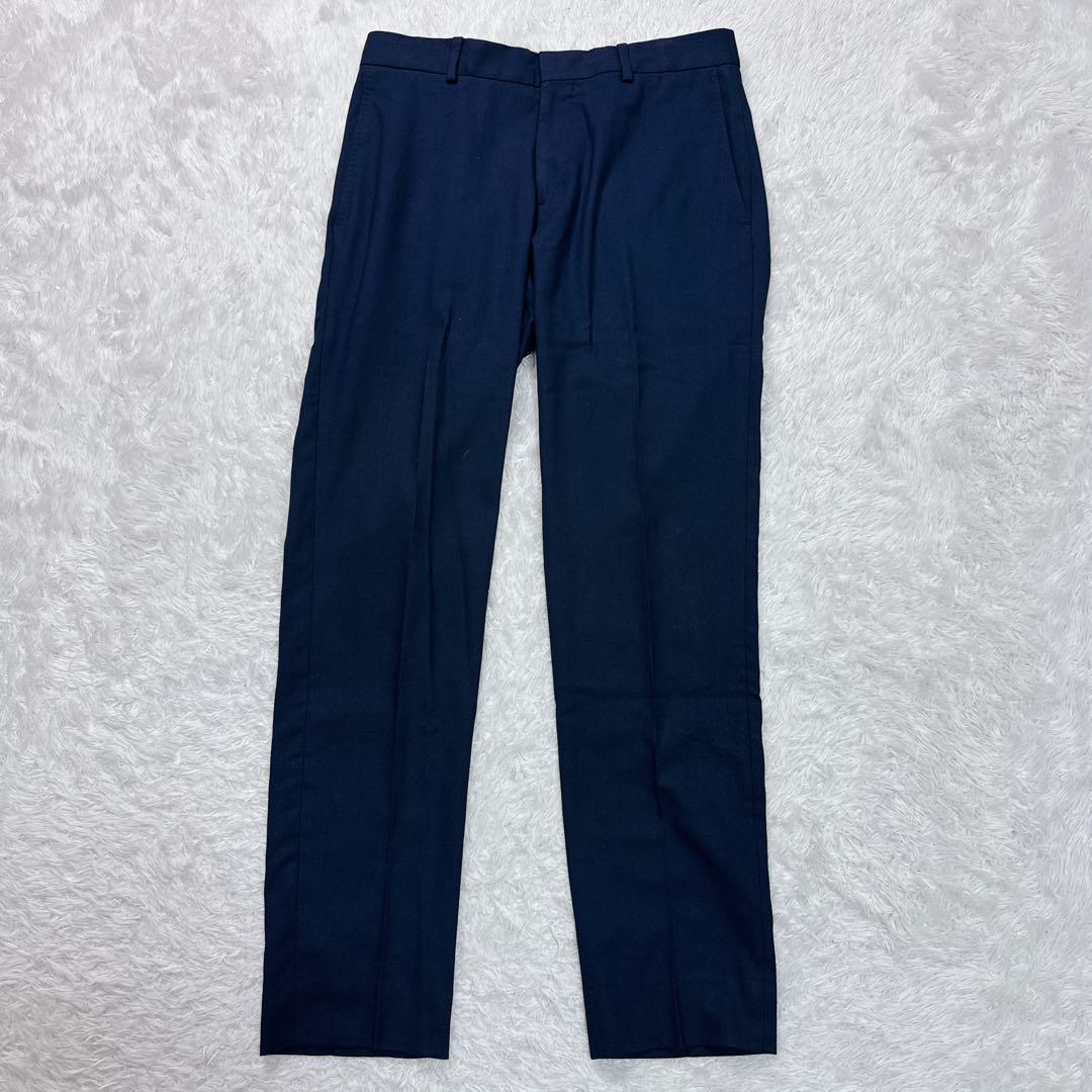 ZARA MAN ザラマン ネイビー チェック 総柄 総裏 M相当 美シルエット