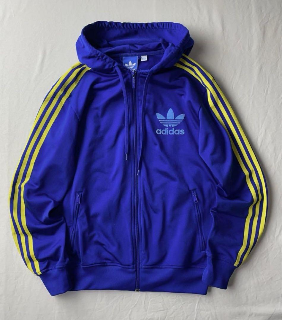 adidas フード付きトラックジャケット M 青 KEDO XC - メルカリ