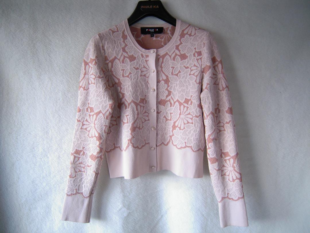 PAULE KA ポールカ○フラワージャカード柄カーディガン