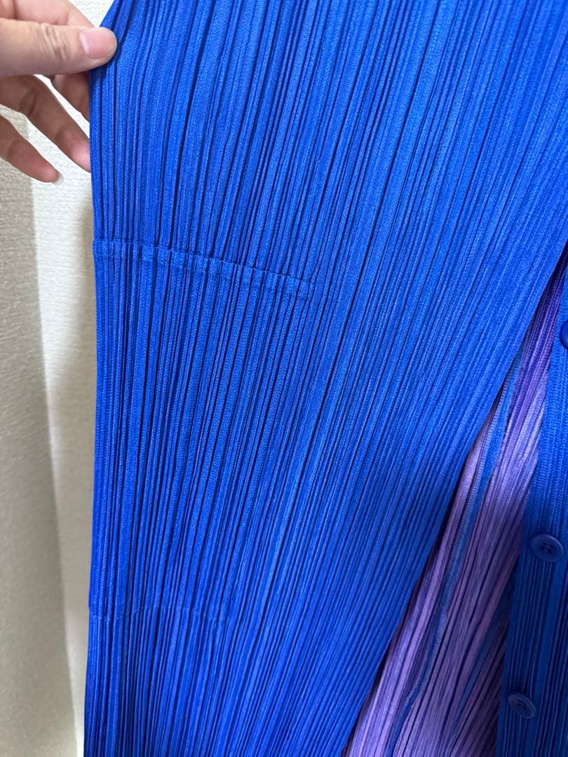 プリーツプリーズ 青紫 フード付きコート サイズ3 プリーツプリーズ 青紫 フード付きコート サイズ3