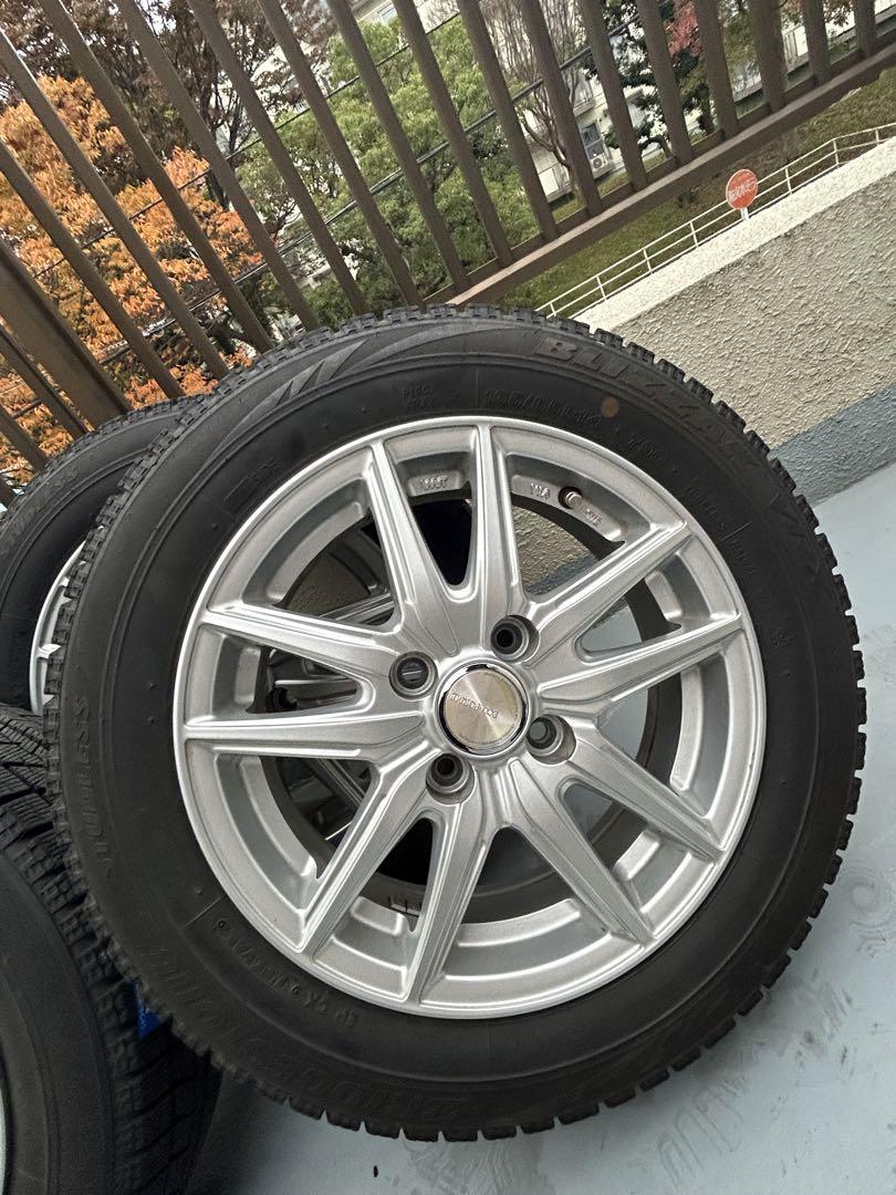 14インチ シルバー 5本スポークホイール 4本セット スタッドレス