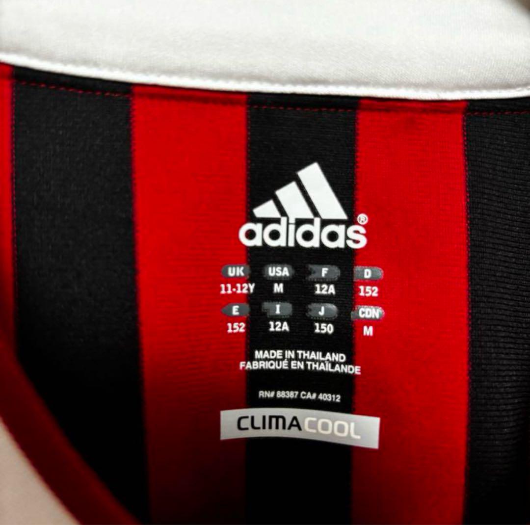 ACミラン adidas シャツ 赤黒 ストライプ ACミラン 11-12 ゲームシャツadidas シャツ 赤黒 ストライプ