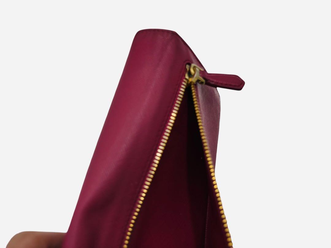 PRADA プラダ サフィアーノレザー 長財布 ピンク ゴールド リボンモチーフ