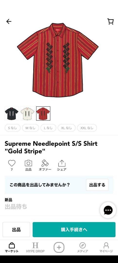 Supreme 半袖シャツ 赤 ストライプ トップス