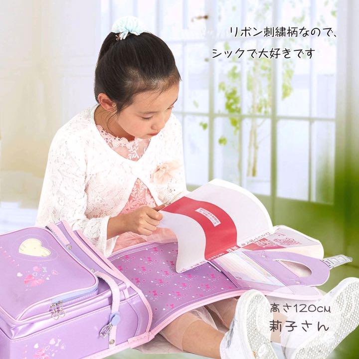 ァイルもし 新作 リボン結び&刺繍 女の子 ラベンダー iZXDB-m19817239083 ランドセル 6年保証 おまけ付き リボンデザ