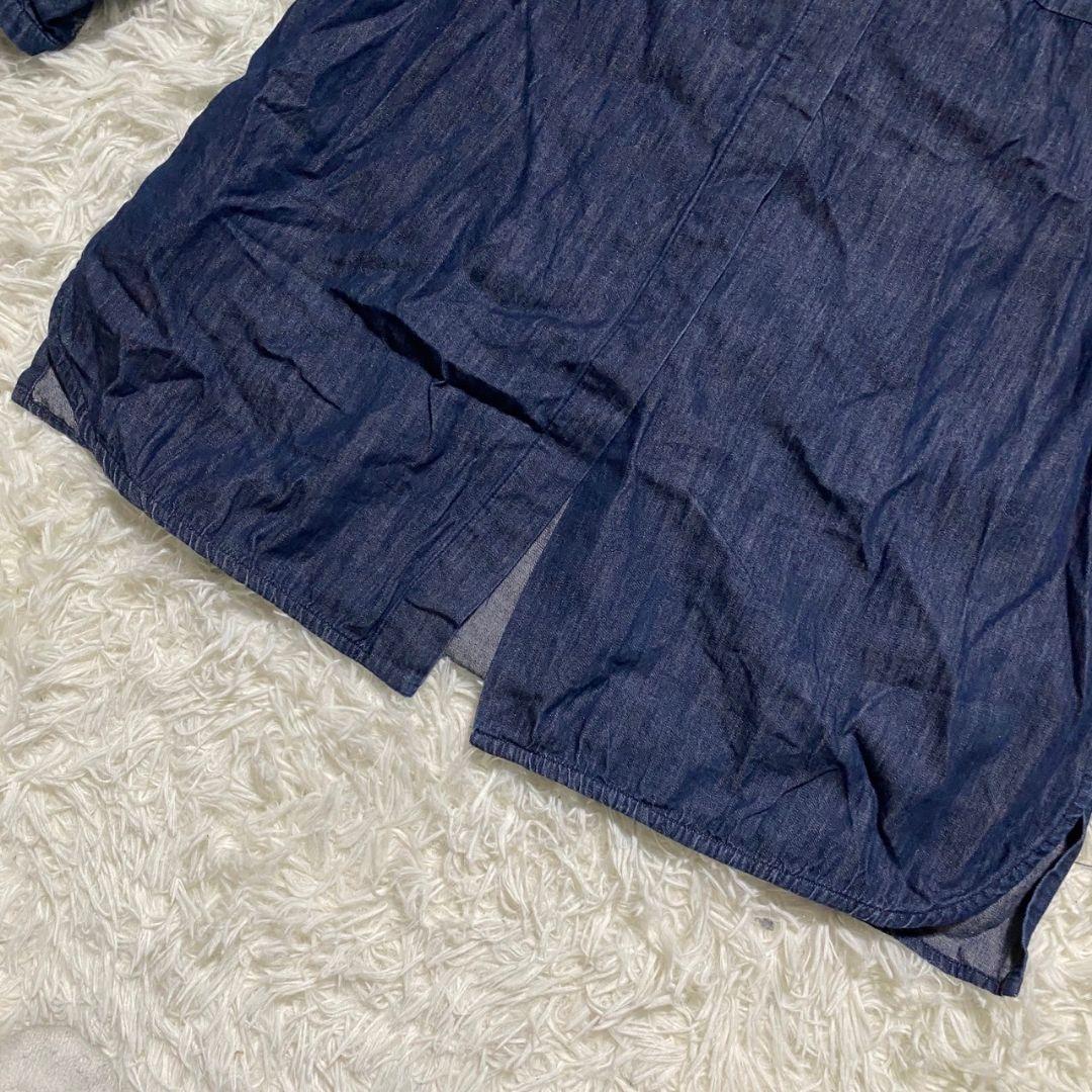 S MaxMara ロング デニムシャツ インディゴ 洗える XL相当
