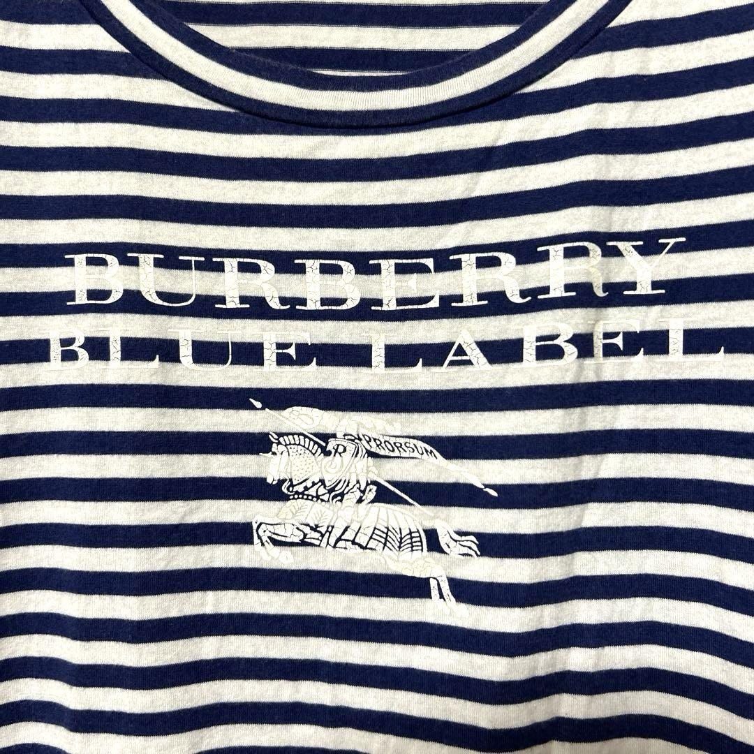 ◇バーバリーブルーレーベル◇ ボーダー Tシャツ ブルー 38 M