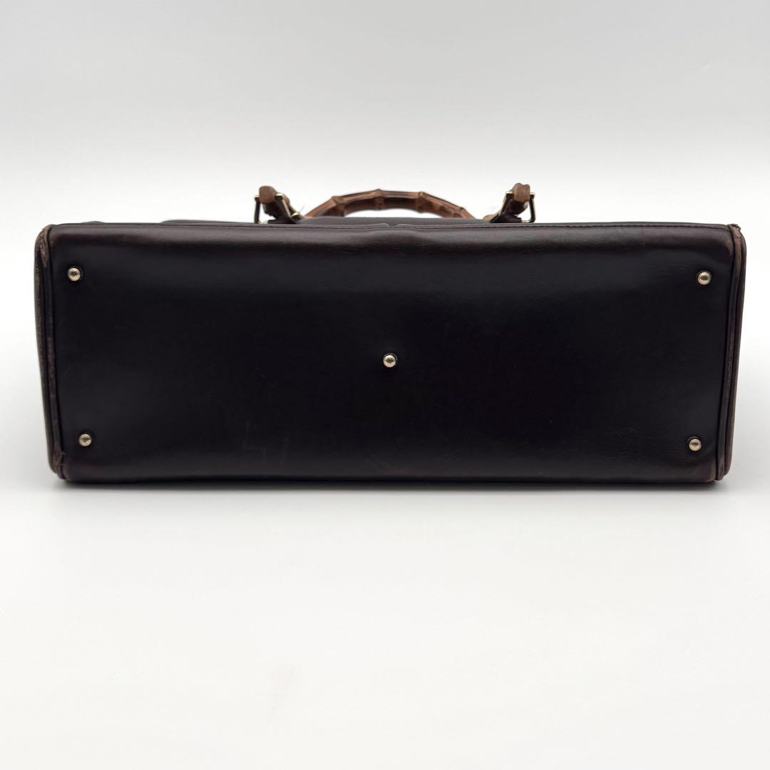GUCCI グッチ　バンブー　2way ビジネスバッグ　ブリーフケース　ブラウン