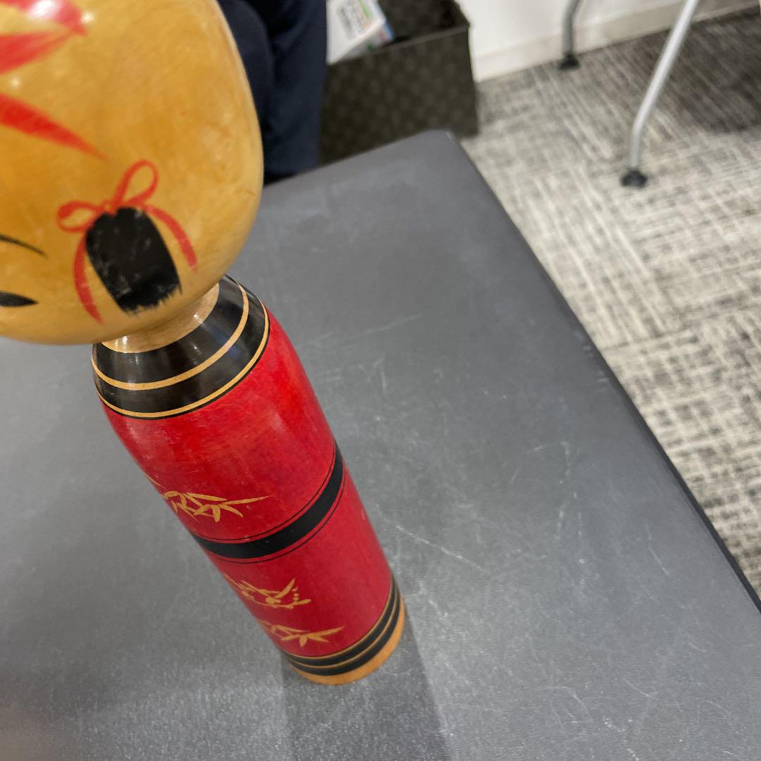 鳴子系】こけし 七寸 約21cm こけしの岡仁 岡崎 靖男作【伝統