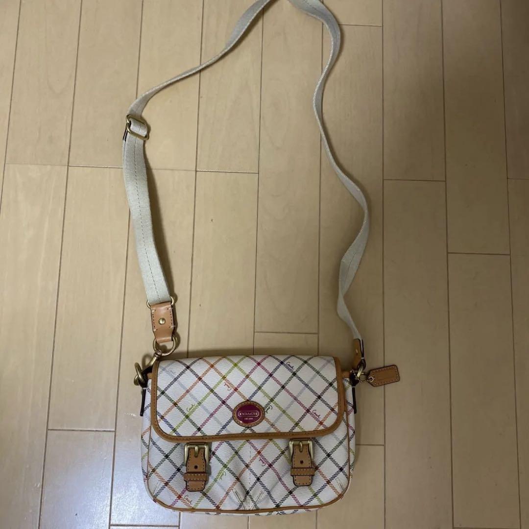 COACH チェック柄 ショルダーバッグ
