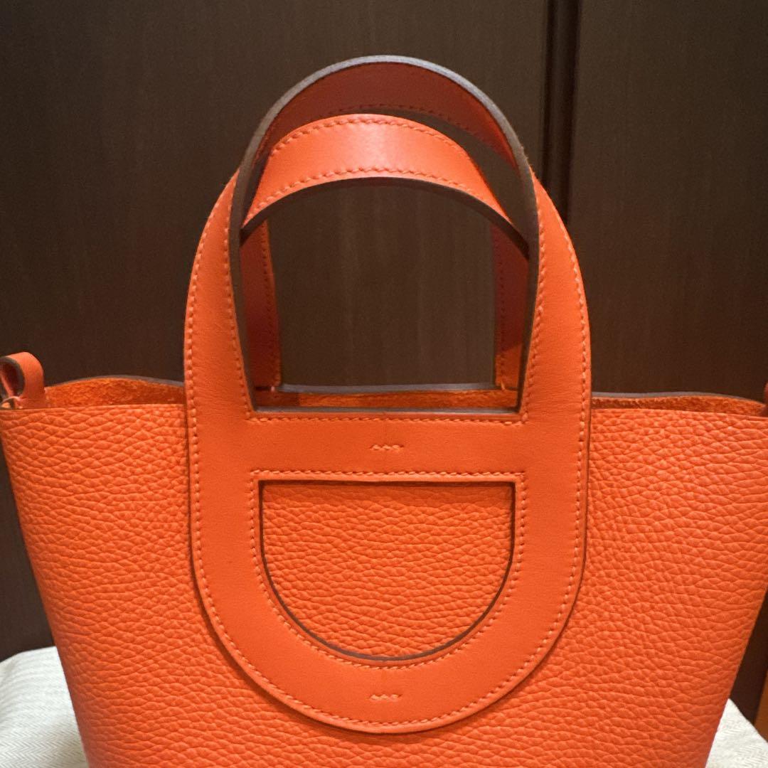 美品　HERMES エルメス インザループ18 オレンジフィールド