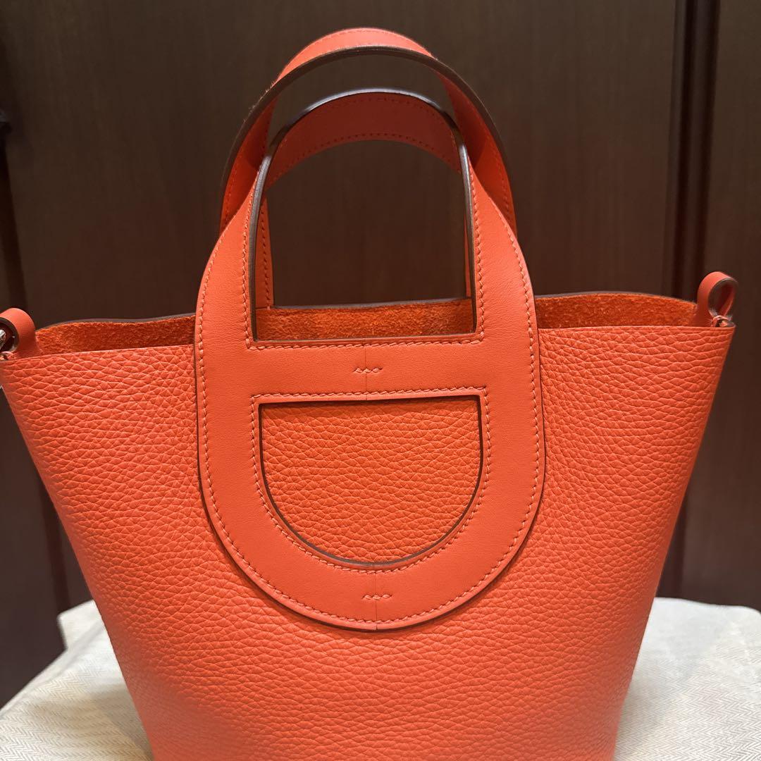 美品　HERMES エルメス インザループ18 オレンジフィールド