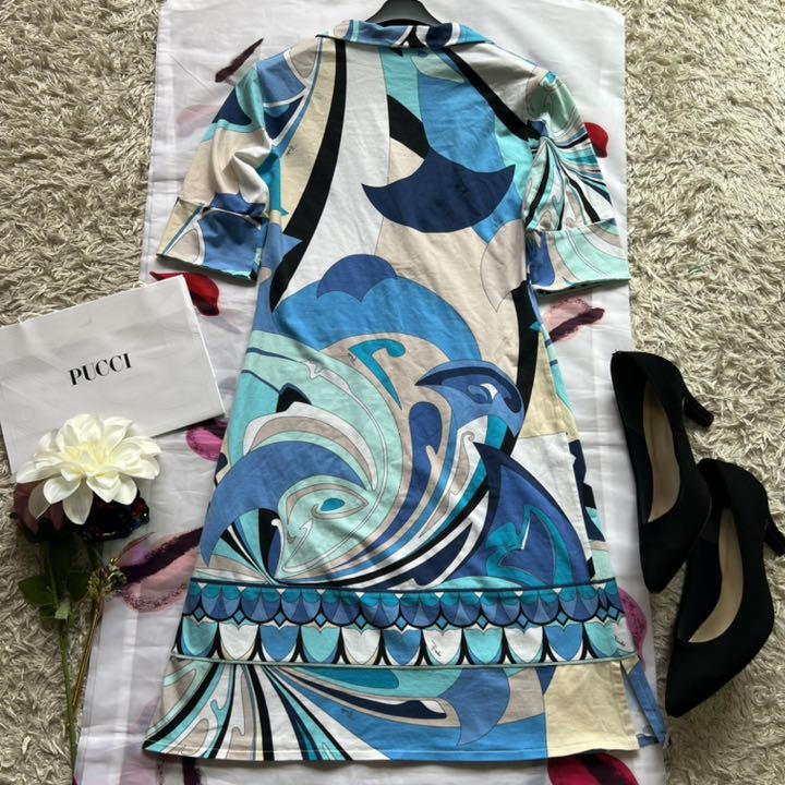 良品】EMILIOPUCCI プッチ柄ワンピース 膝丈 ブルー 襟 38 - メルカリ 良品】EMILIOPUCCI プッチ柄ワンピース 膝丈 ブルー 襟 38 - メルカリ