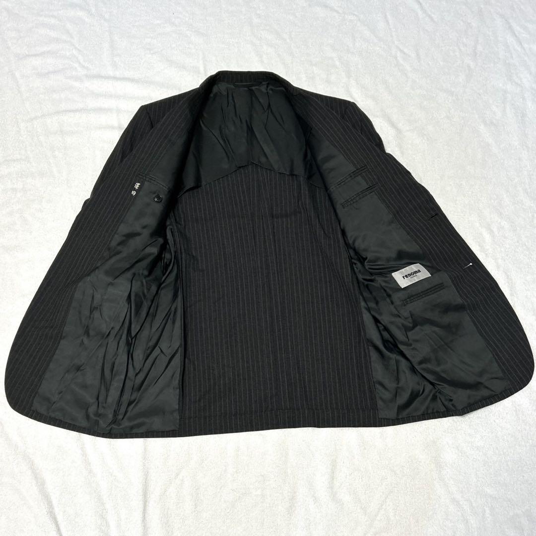 renoma グレー　ストライプ　フリーサイズ　2タック スーツ上下　セット